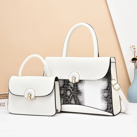 Elegante PU-leren Handtas En Mini Tas Dames Schoudertas Met Krokodillenpatroon Metalen Gesp Veelzijdige Tote Crossbody Tas
