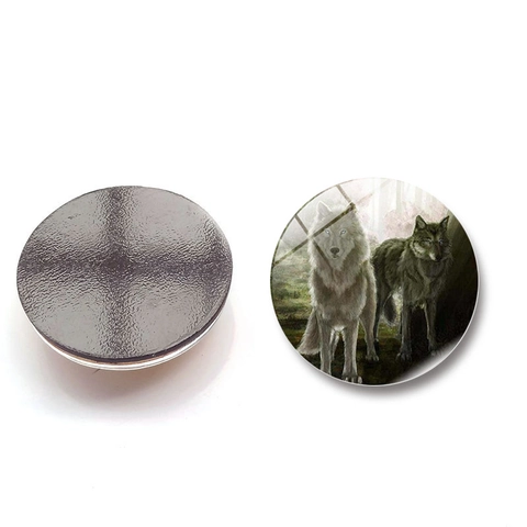 Imanes de Nevera de Tótem de Lobo de Vidrio de Cristal Pegatinas Magnéticas Redondas para Pizarra Blanca Decoración de Hogar Cocina Oficina