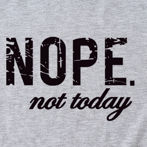 Women T-Shirt Round Neck Short Sleeve Letter Print Nope Not Today Slogan Knot Hem Loose Casual Cotton Blend Top