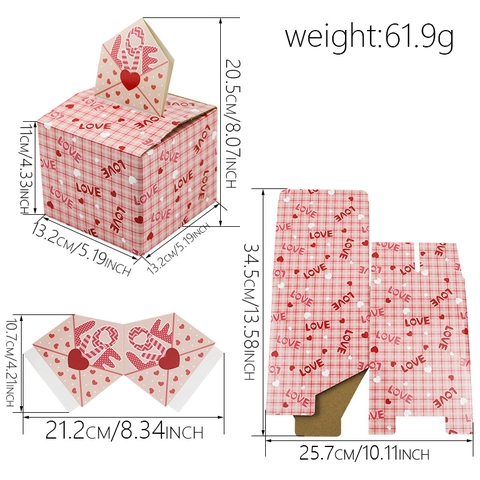 Boîte Cadeau Surprise Saint Valentin avec Retrait d'Argent DIY Papier Cœur pour Anniversaire Fête Boîte à Argent Surprise