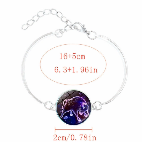 Twelve Zodiac Constellation Jewelry Alloy Glass Cabochon Moon Necklace Bracelet Hook Earrings Galaxy Nebula Astrology Accessory