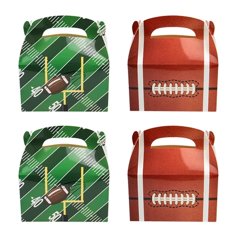 American Football Theme Party Favor Boxes Paper Gable Gift Handheld Candy Packaging Sports Celebration Event Supplies