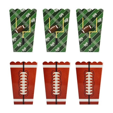 American Football Theme Popcorn Boxes For Sports Championship Party Cardboard Candy Containers Stadium Event Decoration