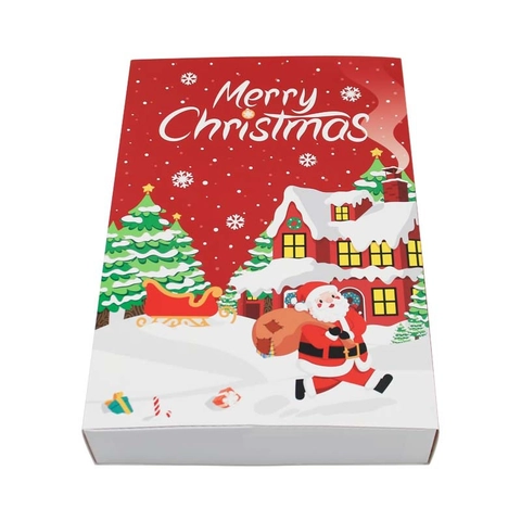 Christmas Advent Calendar Paper Boxes Festive Countdown Drawer Packaging With Cartoon Illustrations Holiday Gift Storage