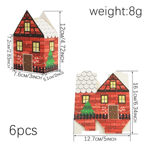 Christmas Gift Boxes Paper Candy Treat Boxes House Bell Tower Tree Shape Holiday Party Favors For Kids