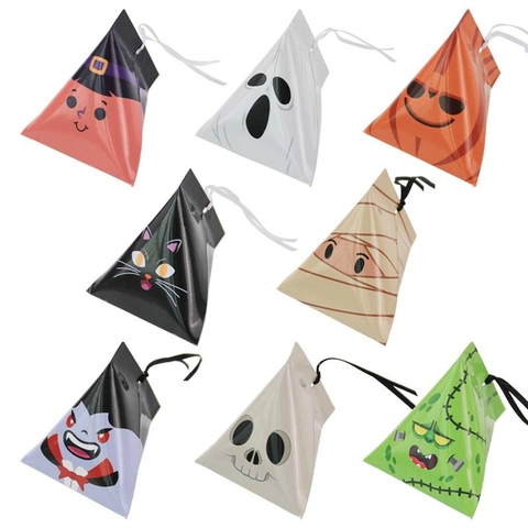 Cajas de Caramelos Pirámide de Halloween Dibujos Animados Fantasma Calabaza Bruja Papel Regalo Para Fiestas Embalaje