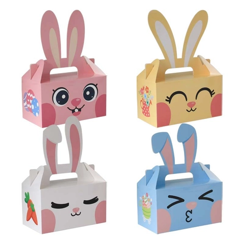 Ostern Hasenohr Geschenkbox Papier Süßigkeiten Verpackung Handkarton Tragbare Leckerli-Box Für Kinder Geburtstag Party Dekoration