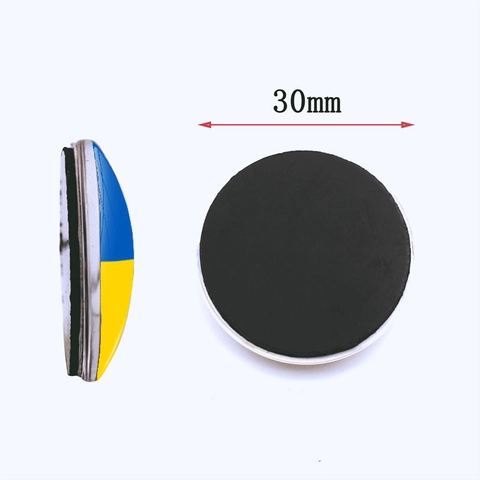 Magnete per Frigorifero in Vetro di Cristallo Modello Bandiera Ucraina Calamita Rotonda Decorazione per Casa e Cucina