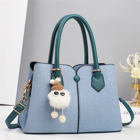Damen Patchwork Farbblock PU Leder Handtasche Elegant Große Kapazität Pendeln Umhängetasche Schicke Kontrastfarbe Griff Tasche