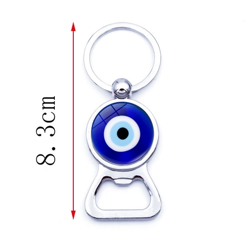 Türkisches Evil Eye Zinklegierung Flaschenöffner Schlüsselanhänger Mit Glas Cabochon Nazar Amulett Glücksbringer Für Party Hochzeit