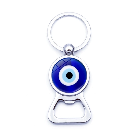 Türkisches Evil Eye Zinklegierung Flaschenöffner Schlüsselanhänger Mit Glas Cabochon Nazar Amulett Glücksbringer Für Party Hochzeit