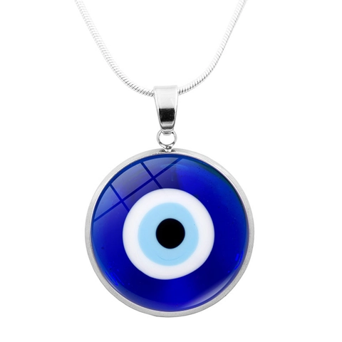 Collar con Colgante de Ojo Turco Azul para Mujeres Hombres Cobre Vidrio Nazar Amuleto de Protección Boho Cadena de Serpiente