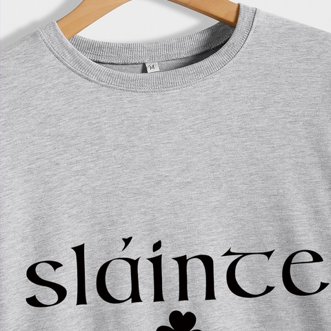 Sláinte Shamrock Damen Sweatshirt Rundhals Langarm Baumwollmischung Locker Lässig St Patrick's Day Pullover