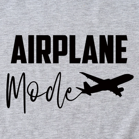 Airplane Mode Letter Print Women Short Sleeve T-Shirt Casual Cotton Blend Round Neck Summer Loose Top Fashion Graphic Tees