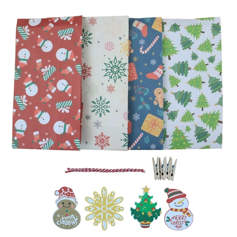 Sacchetti Regalo in Carta Kraft di Natale Con Clip in Legno e Etichette Appese per Confezioni di Caramelle e Cibo per Feste