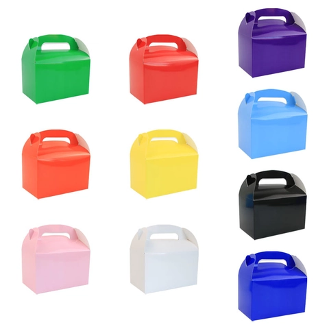 Handheld Gable Favor Boxes Paper Candy Gift Packaging For Wedding Birthday Party Colorful Folding Cardstock Portable