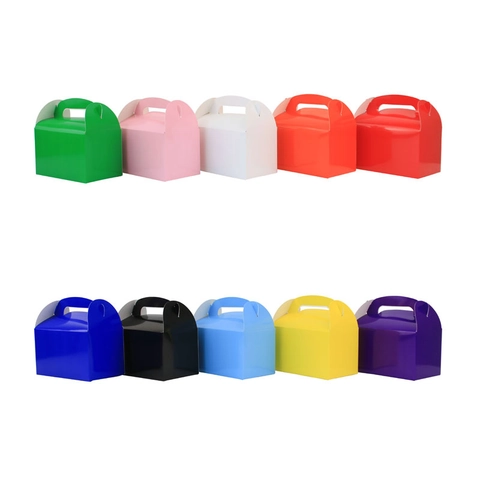 Handheld Gable Favor Boxes Paper Candy Gift Packaging For Wedding Birthday Party Colorful Folding Cardstock Portable