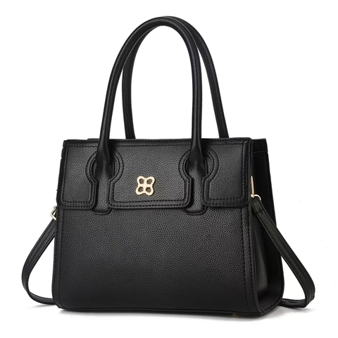 Damen Lychee-Narbung PU Leder Schultertasche Große Kapazität Handtasche Mit Goldener Schmetterlingsschnalle Für Den Alltag