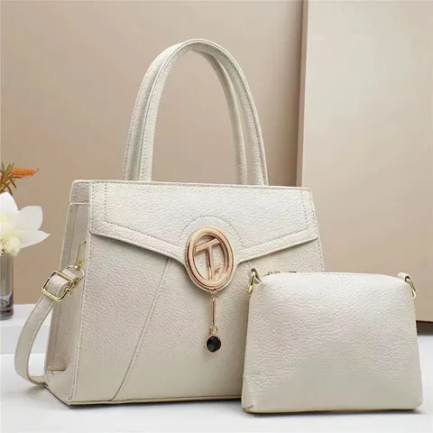 Sac À Main Et Pochette Pour Femmes Cuir PU Texture Litchi Grande Capacité Sac À Épaule Bandoulière Style Simple Poignée