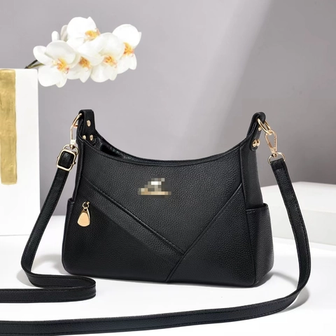 Borsa A Tracolla Da Donna Ecopelle Motivo Litchi Cuciture A V Dettagli Dorati Tracolla Regolabile Borsa A Spalla Versatile