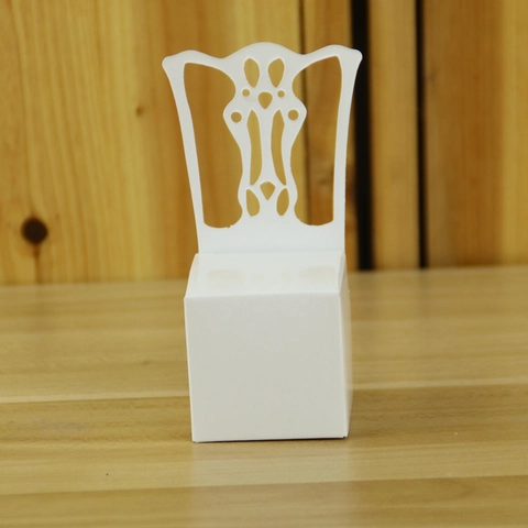 Chair Shaped Hollow Paper Candy Boxes European Style Wedding Party Favors Gift Packaging White Cardboard