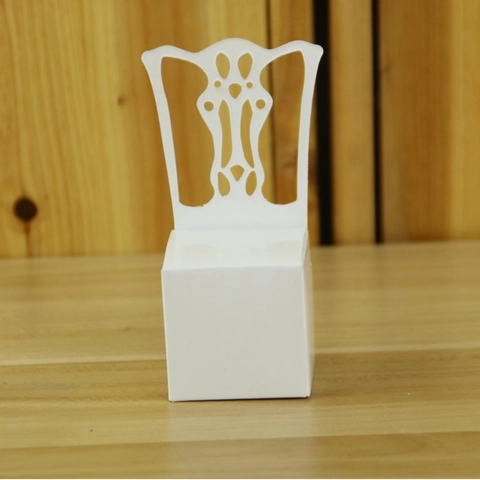 Chair Shaped Hollow Paper Candy Boxes European Style Wedding Party Favors Gift Packaging White Cardboard