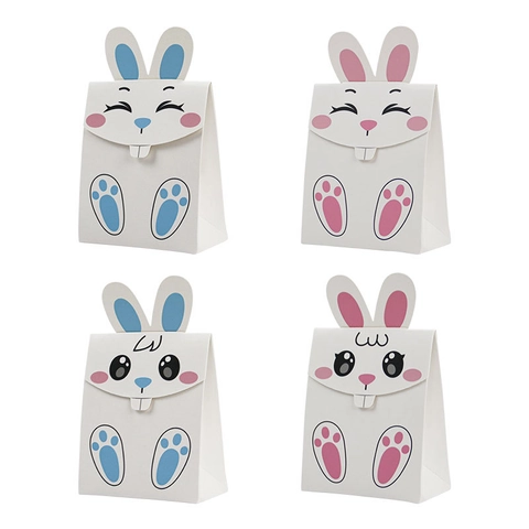 Easter Rabbit Bunny Candy Box 3D Ear Paper Gift Bag Party Favor Boxes For Treats Sweets Cookies DIY Packaging Supplies