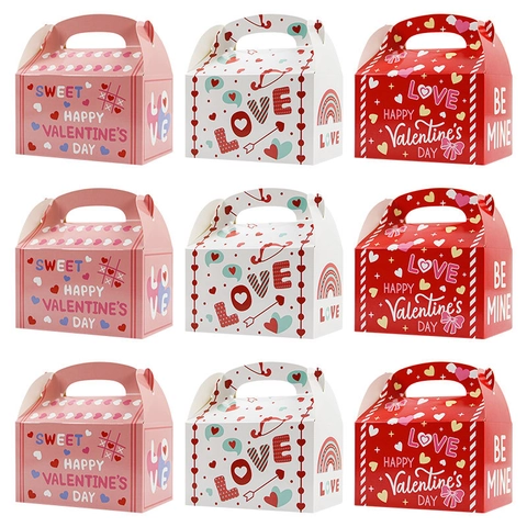 Valentine's Day Heart Portable Paper Gift Box Romantic Wedding Party Favor Candy Box Love Sweet Theme Packaging Bag