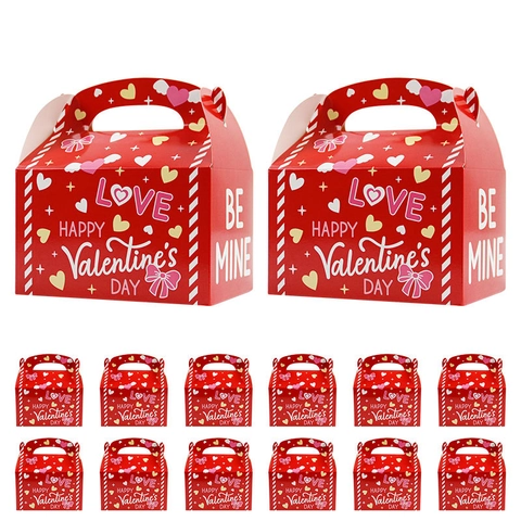Valentine's Day Heart Portable Paper Gift Box Romantic Wedding Party Favor Candy Box Love Sweet Theme Packaging Bag