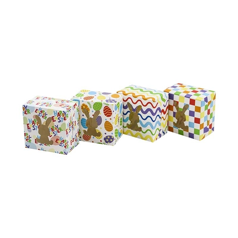 Easter Candy Gift Box Bunny Hollow Window Cardboard Holiday Favors For Party Happy Easter Egg Pattern Packaging Box