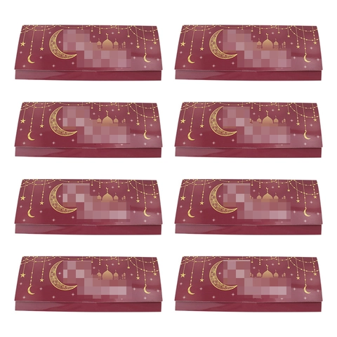Eid Mubarak Ramadan Money Envelope Gold Stamping Mosque Castle Design Paper Cash Gift Card Holder Holiday Greeting Card