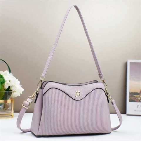 Damen Gestreifte PU Leder Umhängetasche Mehrlagige Einfache Lässige Crossbody Handtasche Große Kapazität Messenger Tasche