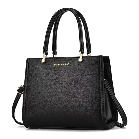 Women Shoulder Bag Litchi Grain PU Leather Multi Layer Handbag Elegant Top Handle Crossbody Purse For Daily Work