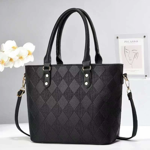 Damen Eimer Tasche PU Leder Rautenmuster Mode Große Kapazität Umhängetasche Mit Abnehmbarem Riemen Elegante Tragetasche