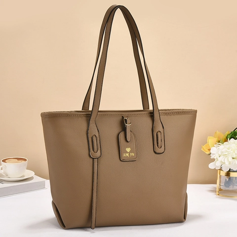 Large Capacity Tote Bag PU Leather Fashion Checkerboard Print Monogram Handbag Shoulder Bag For Women Daily Versatile