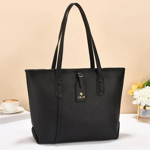 Large Capacity Tote Bag PU Leather Fashion Checkerboard Print Monogram Handbag Shoulder Bag For Women Daily Versatile