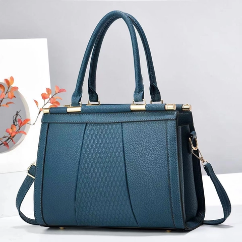 Sac À Épaule Femme Cuir PU Motif Litchi Patchwork Matelassé Grande Capacité Sac À Main Bandoulière Avec Poignée