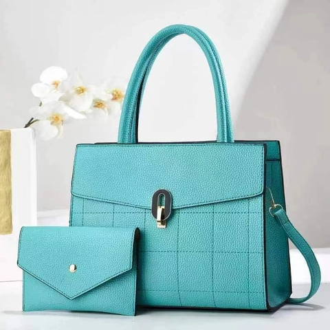 Women Handbag And Envelope Clutch PU Leather Lychee Pattern Quilted Large Capacity Retro Shoulder Tote Commute Bag