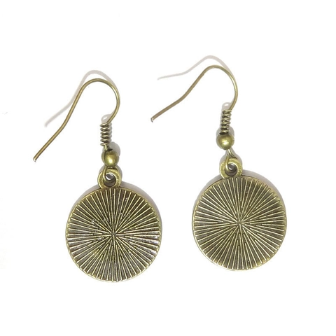 Schachbrettmuster Glas Dome Ohrhänger Legierung Bronze Retro Vintage Stil Schmuck Damen