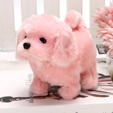 Simulation Electric Plush Dog Toy Walking Barking Wagging Tail Interactive Electronic Pet Puppy For Kids Toddlers Gift