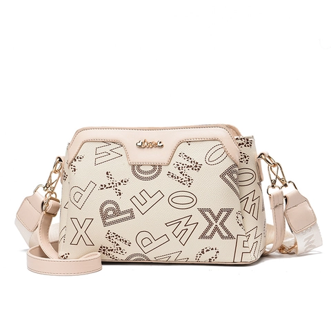 Women Vintage Printed Crossbody Bag PU Leather Geometric Monogram Shoulder Bag Fashion Large Capacity Handbag With Dual Straps
