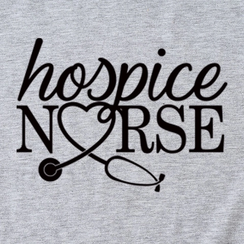 Hospice Nurse Heart Stethoscope Graphic Γυναικείο Μπλουζάκι Από Μείγμα Βαμβακιού Casual Στρογγυλή Λαιμόκοψη Κοντομάνικο Χαλαρό Τοπ