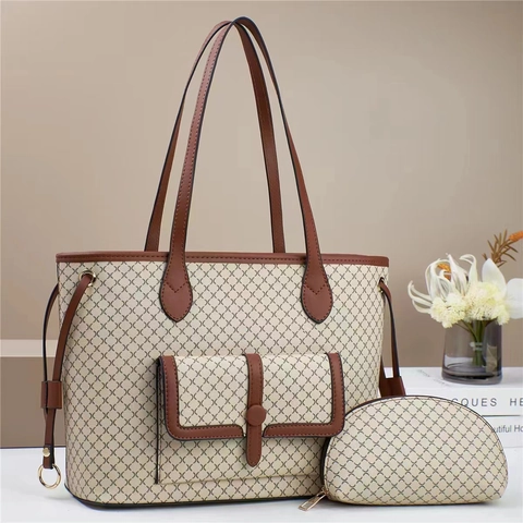 Damen Mode Geometrischer Druck Tragetasche Und Beutel Große Kapazität PU Leder Schulter Handtasche