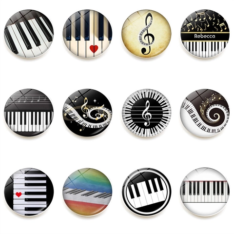 Klaviertasten Musiknoten Herz Glas Kühlschrankmagnete Künstlerische Magnetische Whiteboard Aufkleber Dekorative Musik Thema Haus Büro Dekoration