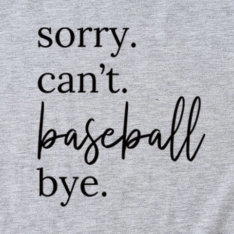 Maglietta da Donna Casual Manica Corta Sorry Can't Baseball Bye Slogan Lettere Stampa Girocollo Largo Misto Cotone