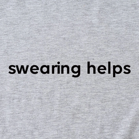 Damen T-Shirt Kurzarm Rundhals Lockerer Buchstabendruck Swearing Helps Baumwollmischung Sommer Streetwear