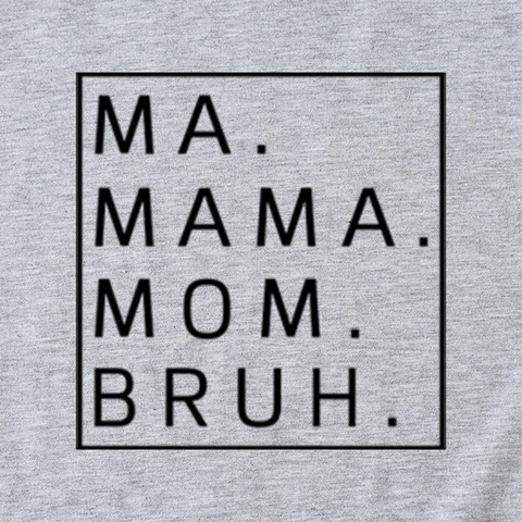 Women Casual Cotton Blend T-Shirt Funny Mama Mom Bruh Letter Print O-Neck Short Sleeve Loose Fit Graphic Tee Top