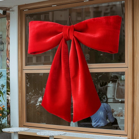 Riesige Rote Samtschleife Festliche Große Hängende Dekoration Für Weihnachten Neujahr Hochzeit Party Heimdekor
