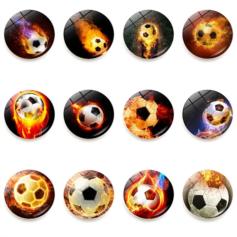 Magneti per Frigorifero a Tema Calcio con Fiamma in Vetro di Cristallo Adesivi Magnetici per Lavagna per Decorazione Casa Cucina Ufficio