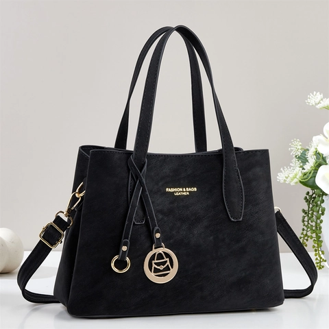 Vintage Faux Suede Large Capacity Tote Bag For Women Synthetic Leather Handbag With Adjustable Shoulder Strap Elegant Commuter Bag Daily Carry